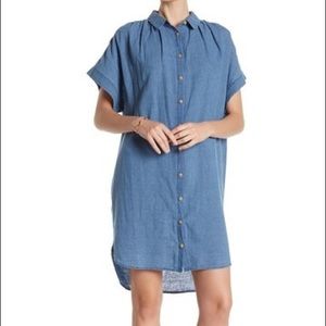 Madewell Central Button Down Linen Blend Dress
